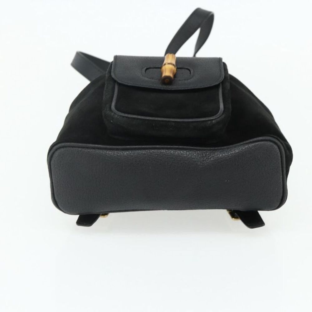 Gucci Gucci Bamboo Backpack Daim Black Suede Backpack Bag - Picture 16 of 16
